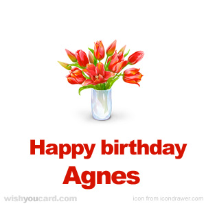 happy birthday Agnes bouquet card