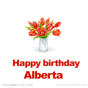 happy birthday Alberta bouquet card