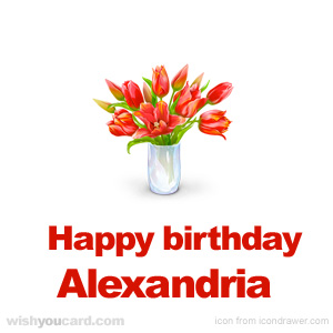 happy birthday Alexandria bouquet card