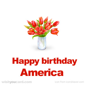 happy birthday America bouquet card