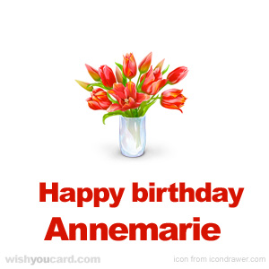 happy birthday Annemarie bouquet card