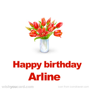 happy birthday Arline bouquet card