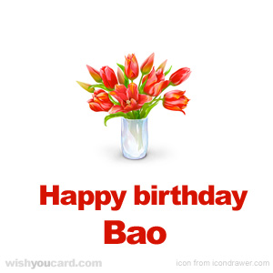 happy birthday Bao bouquet card