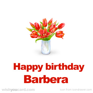 happy birthday Barbera bouquet card