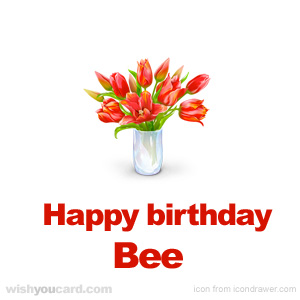 happy birthday Bee bouquet card