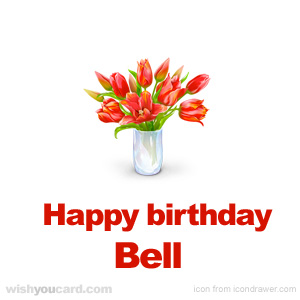 happy birthday Bell bouquet card