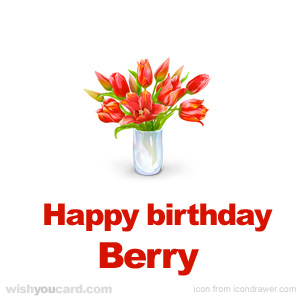 happy birthday Berry bouquet card