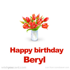 happy birthday Beryl bouquet card