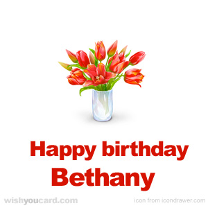 happy birthday Bethany bouquet card