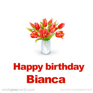 happy birthday Bianca bouquet card