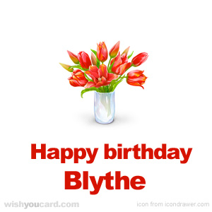 happy birthday Blythe bouquet card