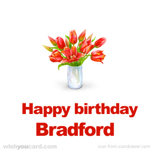 happy birthday Bradford bouquet card