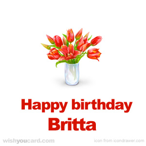 happy birthday Britta bouquet card