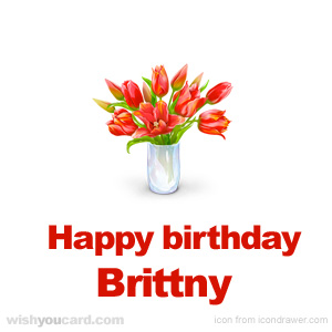happy birthday Brittny bouquet card