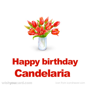 happy birthday Candelaria bouquet card