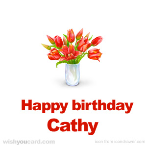 happy birthday Cathy bouquet card