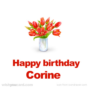 happy birthday Corine bouquet card