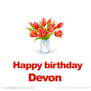 happy birthday Devon bouquet card