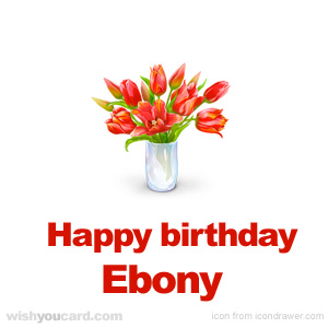 happy birthday Ebony bouquet card