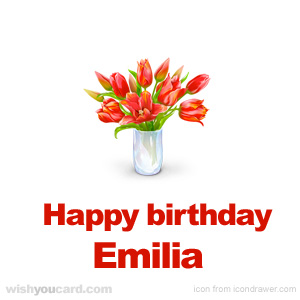 happy birthday Emilia bouquet card