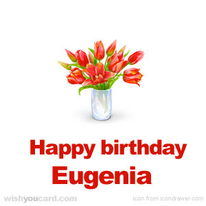 happy birthday Eugenia bouquet card