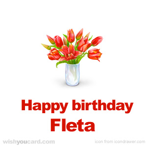 happy birthday Fleta bouquet card