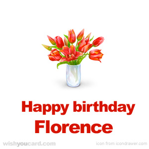 happy birthday Florence bouquet card