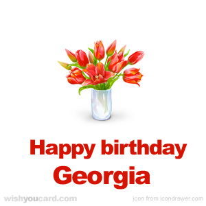 happy birthday Georgia bouquet card