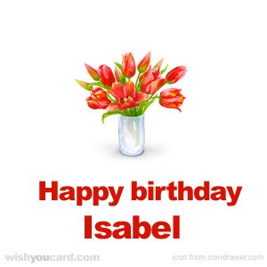 happy birthday Isabel bouquet card