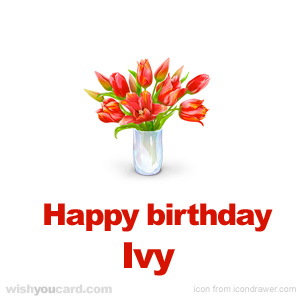 happy birthday Ivy bouquet card