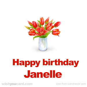 happy birthday Janelle bouquet card