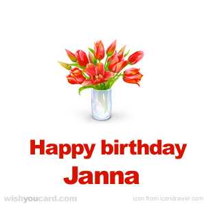 happy birthday Janna bouquet card