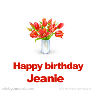 happy birthday Jeanie bouquet card