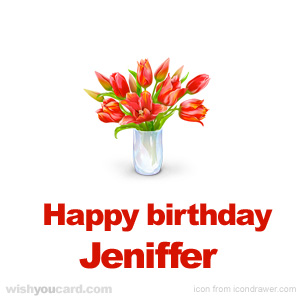 happy birthday Jeniffer bouquet card