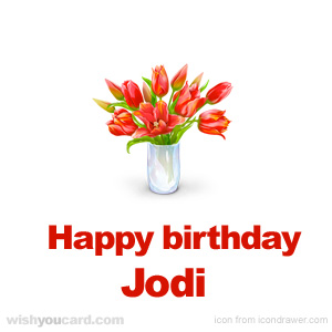 happy birthday Jodi bouquet card