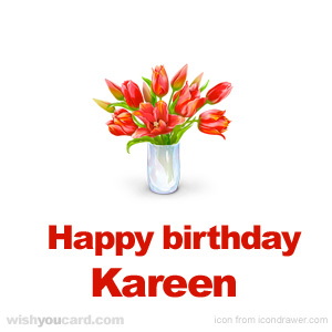 happy birthday Kareen bouquet card