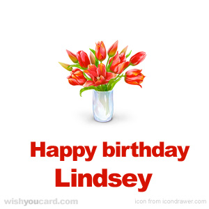 happy birthday Lindsey bouquet card