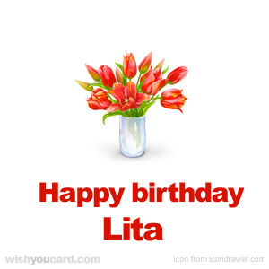 happy birthday Lita bouquet card
