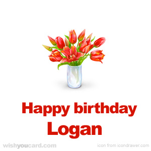 happy birthday Logan bouquet card
