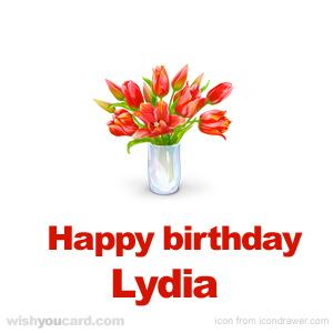 happy birthday Lydia bouquet card