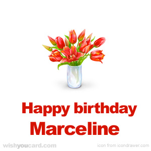 happy birthday Marceline bouquet card