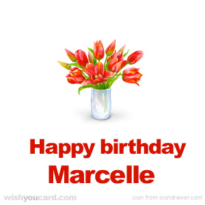happy birthday Marcelle bouquet card