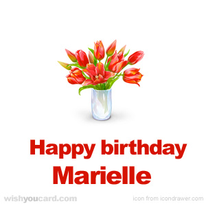 happy birthday Marielle bouquet card