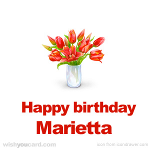 happy birthday Marietta bouquet card