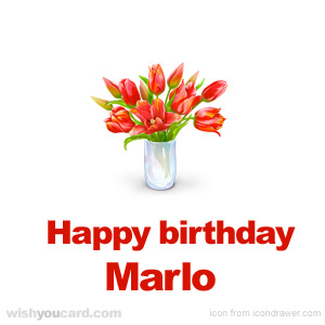 happy birthday Marlo bouquet card