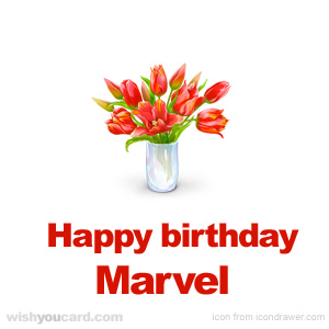 happy birthday Marvel bouquet card