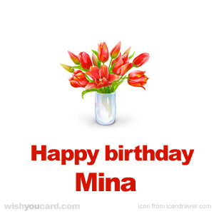 happy birthday Mina bouquet card