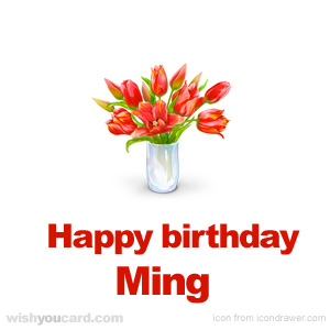 happy birthday Ming bouquet card