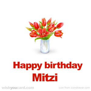 happy birthday Mitzi bouquet card