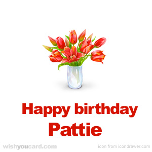 happy birthday Pattie bouquet card